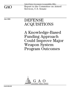 GAO DEFENSE ACQUISITIONS A Knowledge-Based