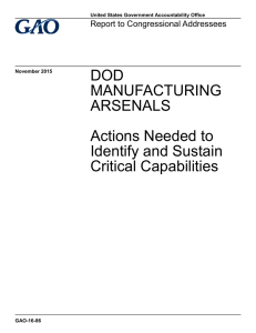 DOD MANUFACTURING ARSENALS Actions Needed to