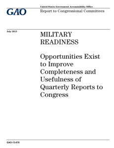 MILITARY READINESS Opportunities Exist to Improve