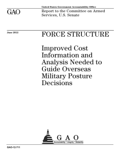 GAO FORCE STRUCTURE Improved Cost Information and