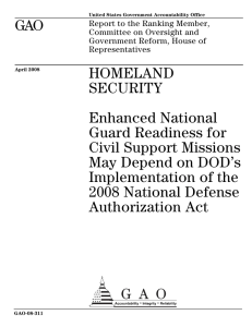 GAO HOMELAND SECURITY Enhanced National