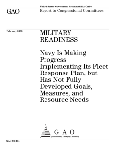 GAO MILITARY READINESS Navy Is Making