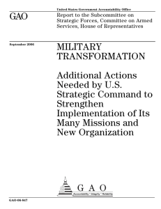 GAO MILITARY TRANSFORMATION Additional Actions