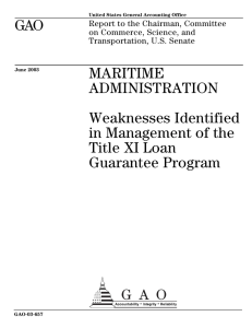 GAO MARITIME ADMINISTRATION Weaknesses Identified