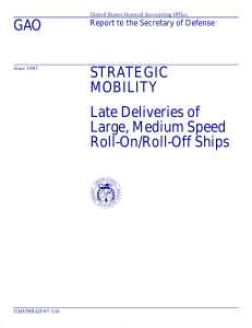 GAO STRATEGIC MOBILITY Late Deliveries of