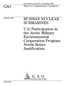 GAO RUSSIAN NUCLEAR SUBMARINES U.S. Participation in