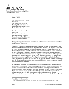 7, 2003 June 1 The Honorable John Warner