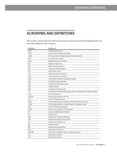 ACRONYMS AND DEFINITIONS ACRONYMS &amp; DEFINITIONS