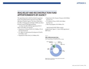 irAq reLief And reconstrUction fUnd Apportionments bY AgencY Appendix g