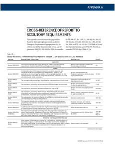 CROSS-REFERENCE OF REPORT TO STATUTORY REQUIREMENTS APPENDIX A