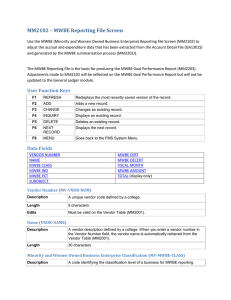 MM2102 – MWBE Reporting File Screen