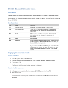 BM1614 - Financial Aid Inquiry Screen Description