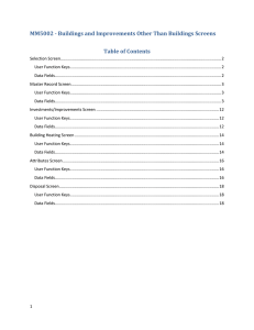 MM5002 - Buildings and Improvements Other Than Buildings Screens