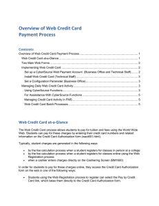 Overview of Web Credit Card Payment Process Contents
