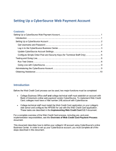 Setting Up a CyberSource Web Payment Account Contents