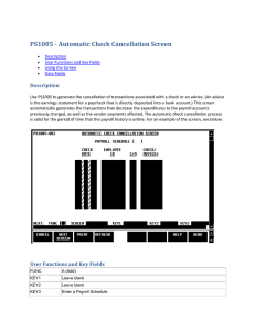 PS1005 - Automatic Check Cancellation Screen Description