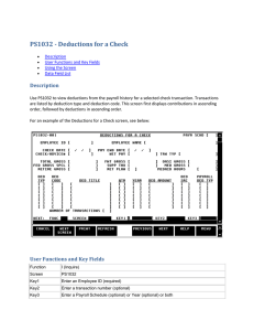 PS1032 - Deductions for a Check Description