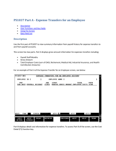 PS1037 Part A - Expense Transfers for an Employee Description