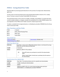 PS9016 – Savings Bond Price Table