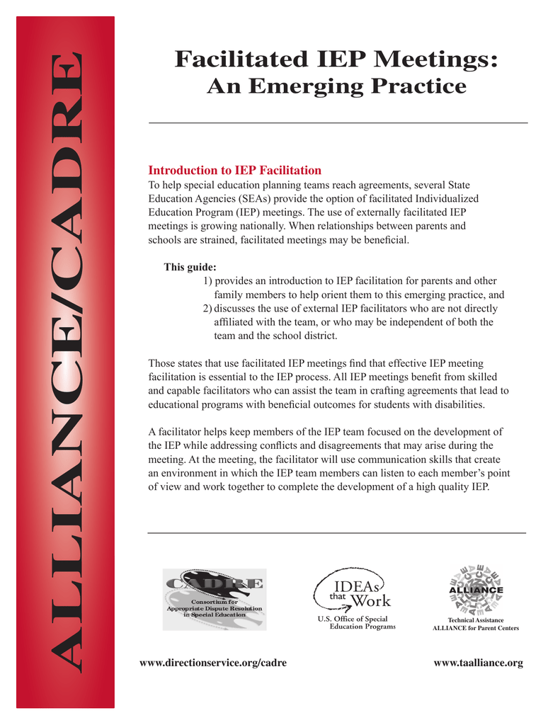 6 Options For Resolving Iep Dispute >> Facilitated Iep Meetings An Emerging Practice Introduction To Iep 6 Options For Resolving Iep Dispute >> Facilitated Iep Meetings An Emerging Practice Introduction To Iep