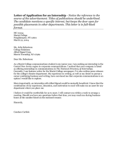 Letter of Application for an Internship