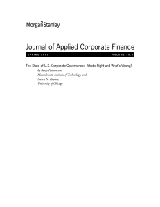 Journal of Applied Corporate Finance  by Bengt Holmstrom,
