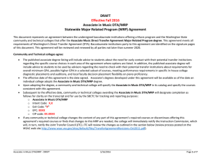 DRAFT Associate in Music DTA/MRP Statewide Major Related Program (MRP) Agreement