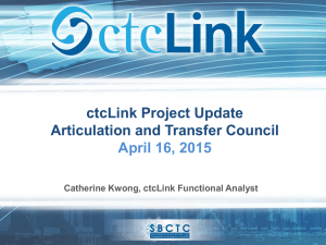 ctcLink Project Update Articulation and Transfer Council April 16, 2015