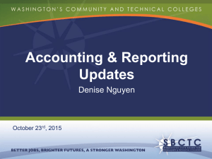 Accounting &amp; Reporting Updates Denise Nguyen October 23