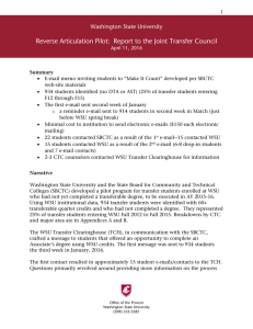 Reverse Articulation Pilot:  Report to the Joint Transfer Council