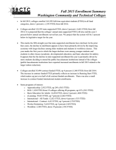 Fall 2015 Enrollment Summary Washington Community and Technical Colleges
