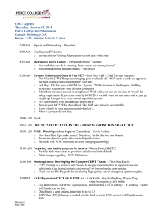 OFC:  Agenda Thursday, October 15, 2015 Pierce College Fort Steilacoom
