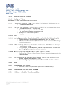 OFC:  Agenda Thursday, May 14, 2015 Yakima Valley Community College (YVCC)