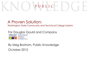 A Proven Solution: For Douglas Gould and Company October 2012