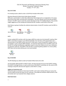 Fall 2012 Research and Planning Commission Meeting Notes October 17 -19