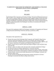 PREAMBLE The Washington State Community and Technical Colleges’ Research and Planning... (RPC) exists as a group of higher education professionals engaged...