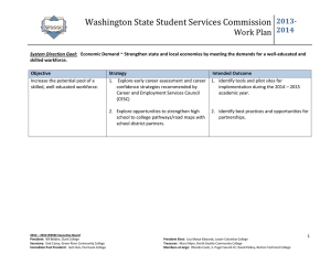 Washington State Student Services Commission Work Plan  2013-