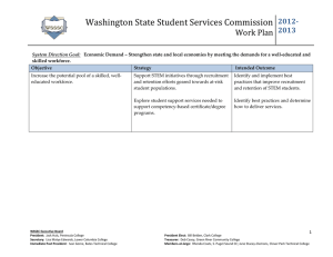 Washington State Student Services Commission Work Plan  2012-