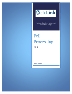 Pell Processing 2015 Pell Processing