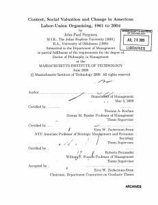 Contest,  Social  Valuation  and  Change ... Labor-Union  Organizing,  1961  to  2004 2