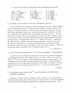 NUCLEAR  MAGNETIC  RESONANCE  AND  HYPERFINE ... VI. P.  G.  Mennitt R.  J.  Hull