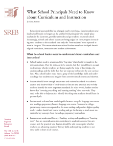 What School Principals Need to Know about Curriculum and Instruction