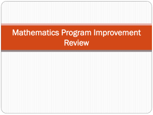 Mathematics Program Improvement Review