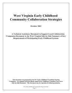 West Virginia Early Childhood Community Collaboration Strategies