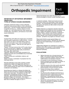 Orthopedic Impairment  Fact Sheet