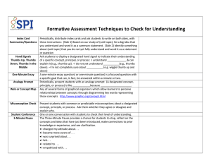Formative Assessment Techniques to Check for Understanding