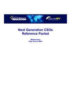 Next Generation CSOs Reference Packet Mathematics High School Math