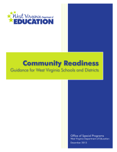 Community Readiness Guidance for West Virginia Schools and Districts