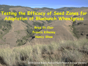Testing the Efficacy of Seed Zones for Adaptation of Bluebunch Wheatgrass