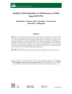 Auxiliary VHF Transmitter to Aid Recovery of Solar Argos/GPS PTTs